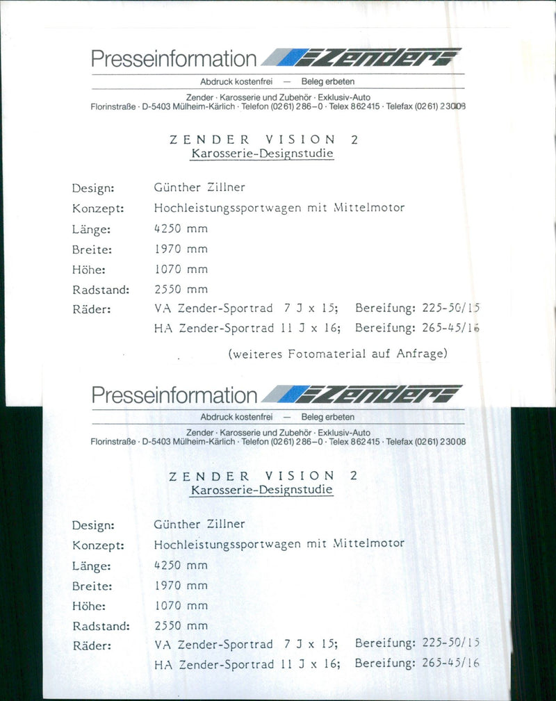 Zender Vision 2 - Vintage Photograph