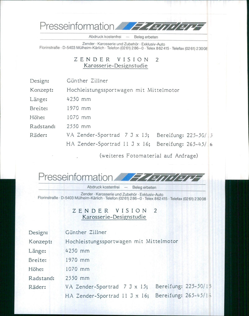 Zender Vision 2 - Vintage Photograph