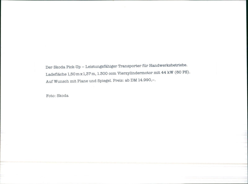 1992 Skoda Releases - Vintage Photograph