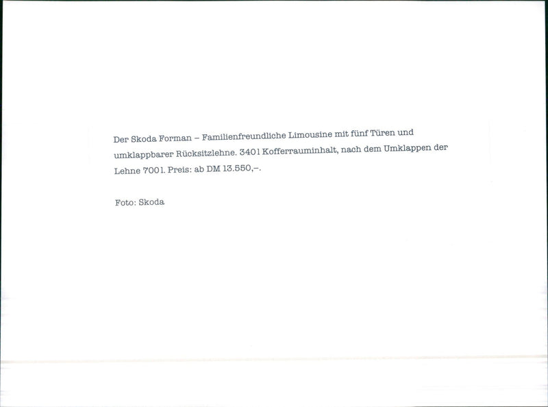 1992 Skoda Releases - Vintage Photograph