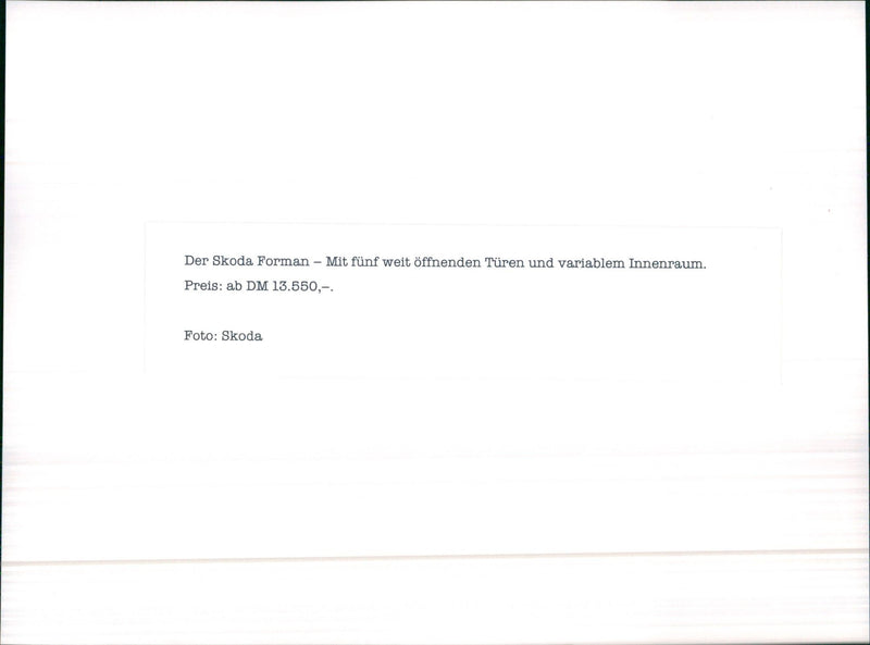 1992 Skoda Releases - Vintage Photograph