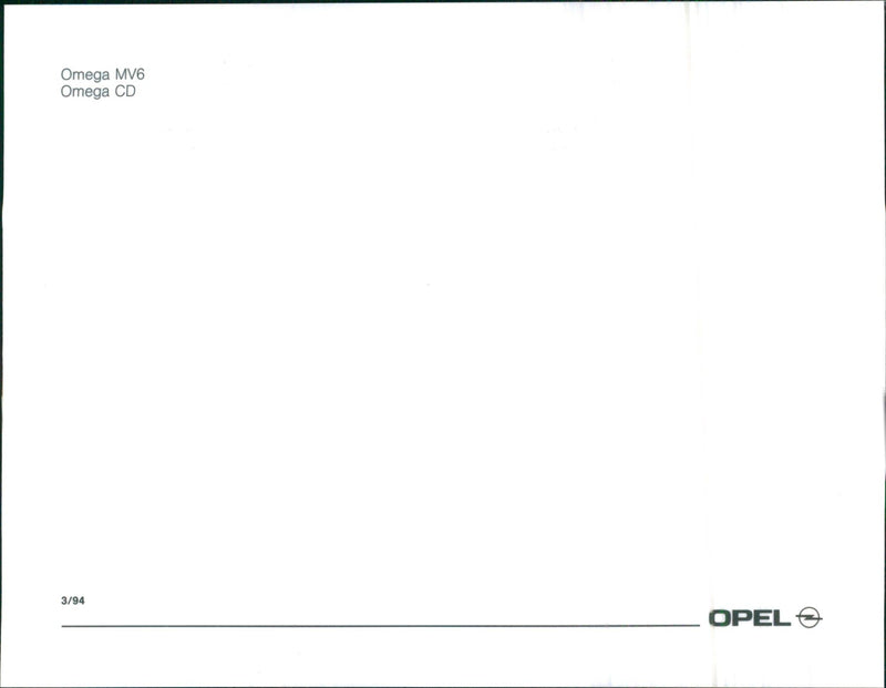 Opel Omega - Vintage Photograph