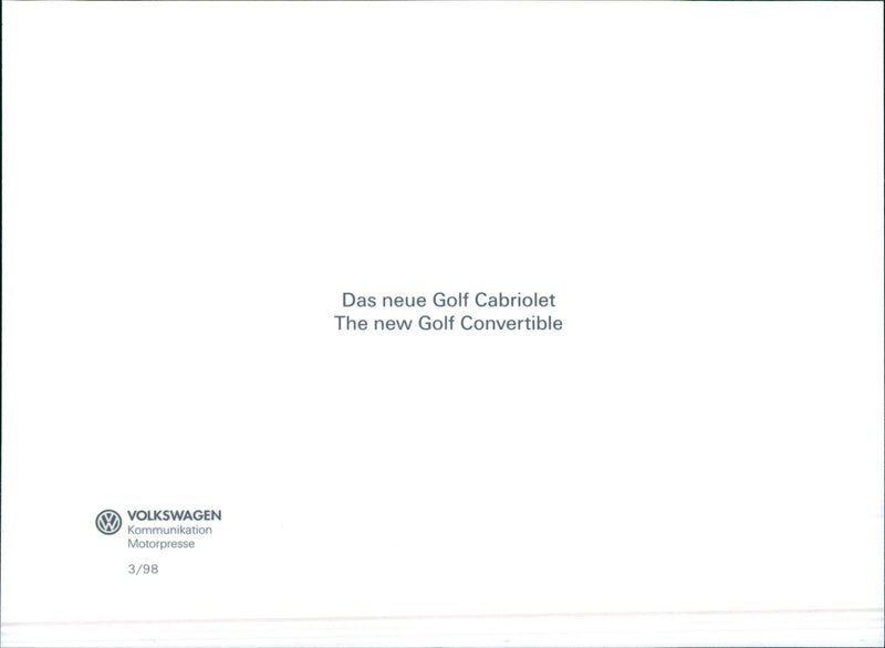 VW Golf Convertible - Vintage Photograph