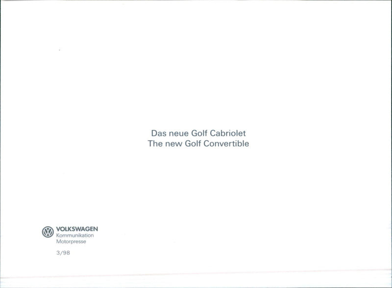 VW Golf Convertible - Vintage Photograph