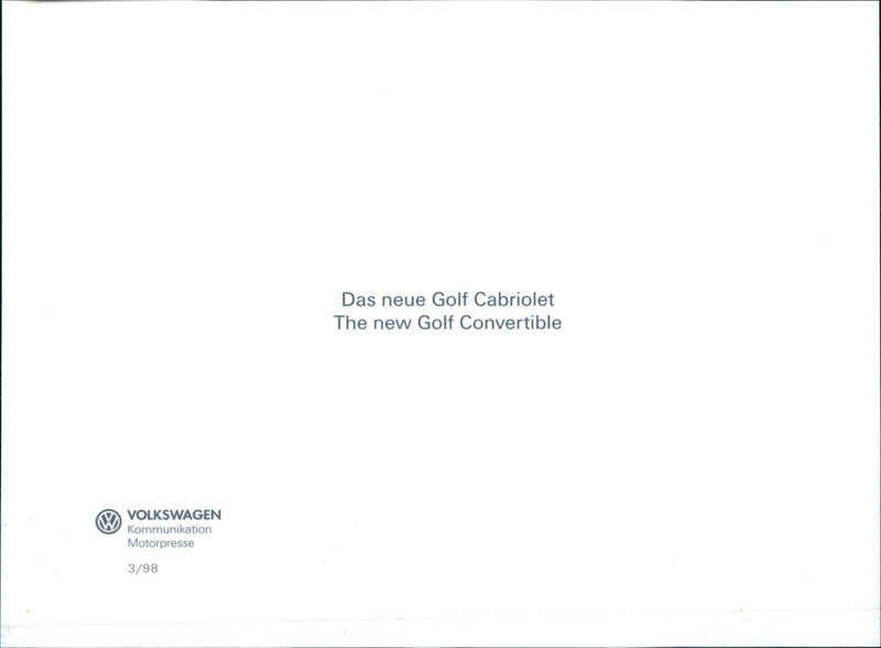 VW Golf Convertible - Vintage Photograph