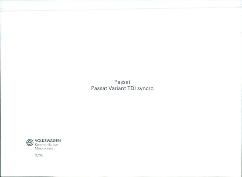VW Passat Variant TDI syncro - Vintage Photograph