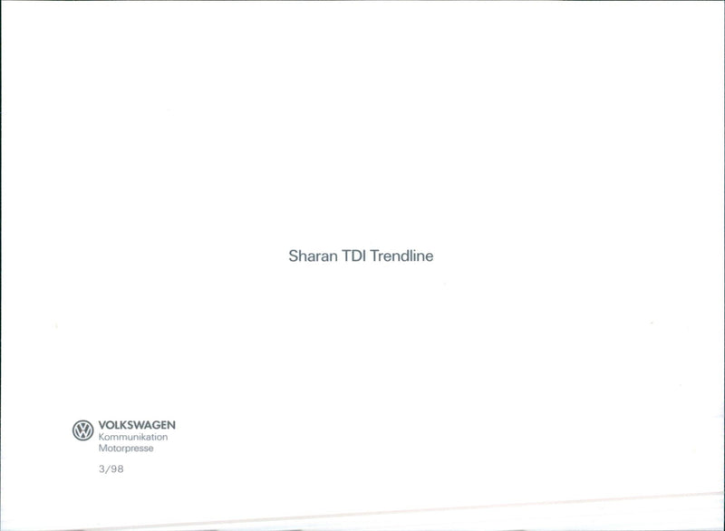 VW Sharan TDI Trendline - Vintage Photograph