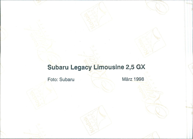 Subaru Legacy Limousine 2.5 GX - Vintage Photograph