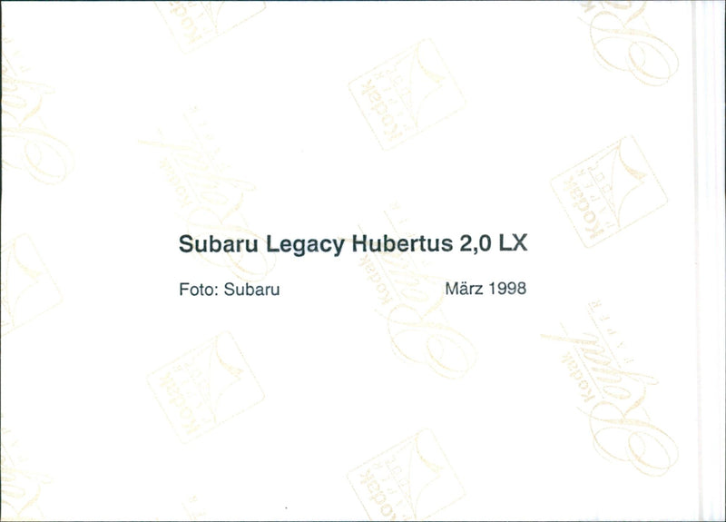 Subaru Legacy Hubertus 2.0 LX - Vintage Photograph