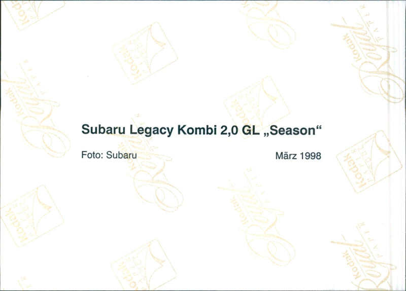 Subaru Legacy Kombi 2.0 GL "Season" - Vintage Photograph