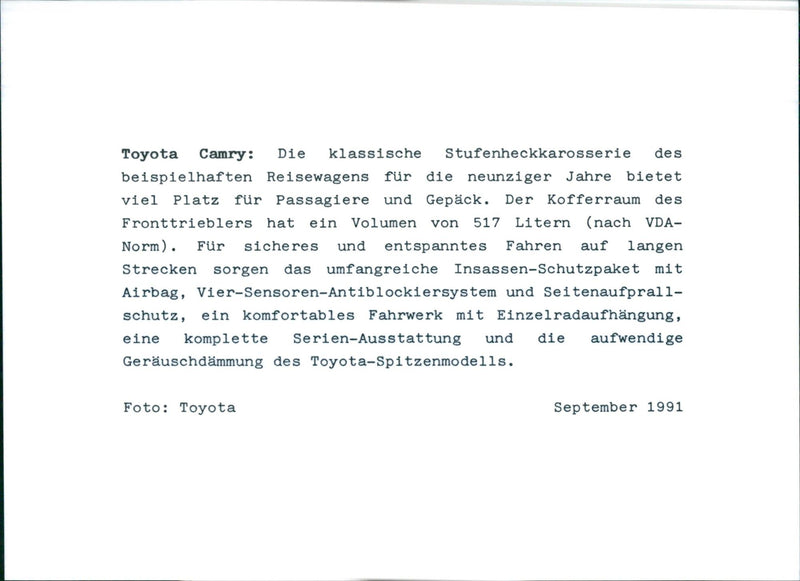 Toyota Camry - Vintage Photograph