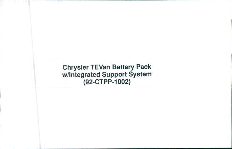 Chrysler TEVan Battery Pack - Vintage Photograph