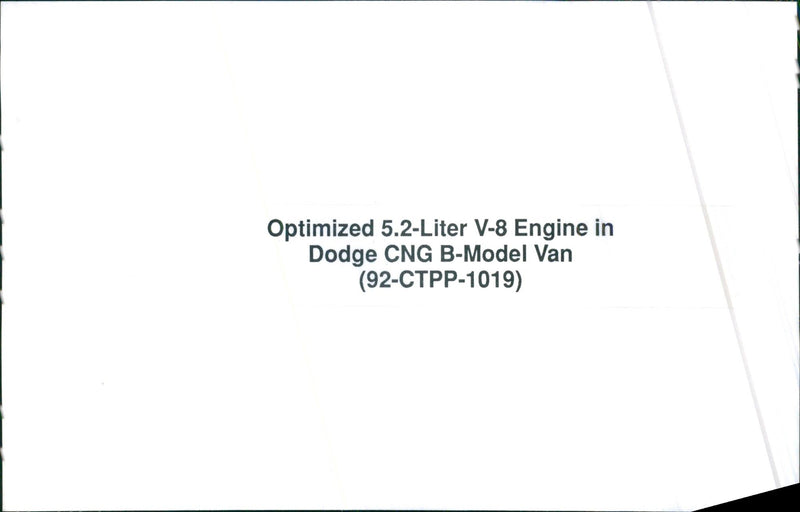 V-8 Engine in Dodge CNG B-Model Van - Vintage Photograph
