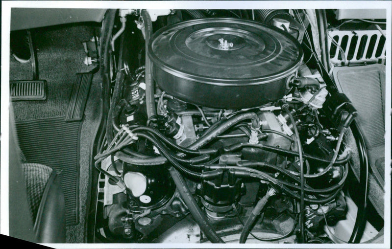 V-8 Engine in Dodge CNG B-Model Van - Vintage Photograph