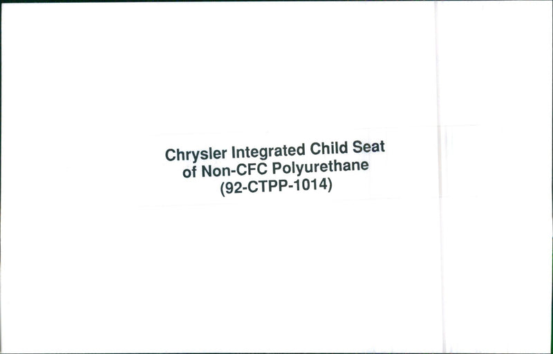 Chrysler Integrated Child Seat - Vintage Photograph