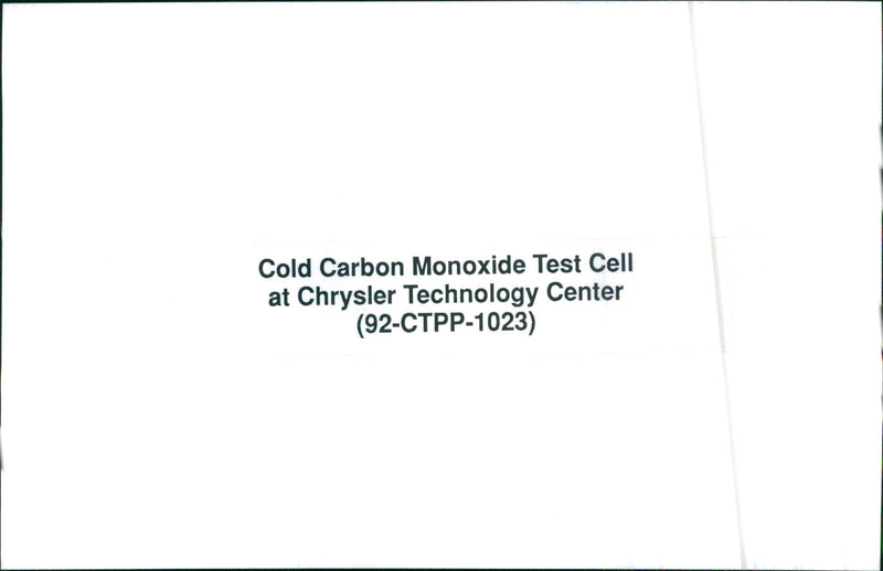 Cold Carbon Monoxide Test Cell - Vintage Photograph