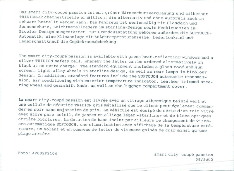 2002 Smart City Coupe - Vintage Photograph