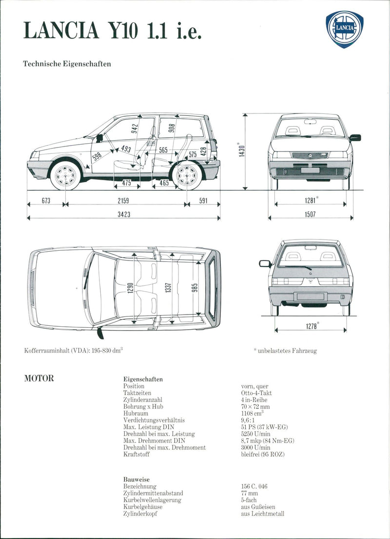 1992 Lancia Y10 1.1 i.e. - Vintage Photograph