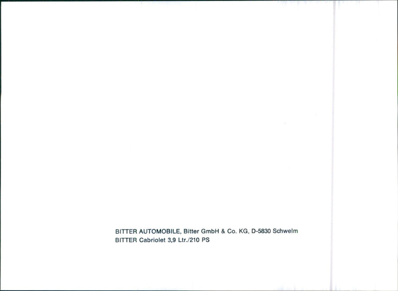 1985 Bitter (Automobile) Cabriolet - Vintage Photograph