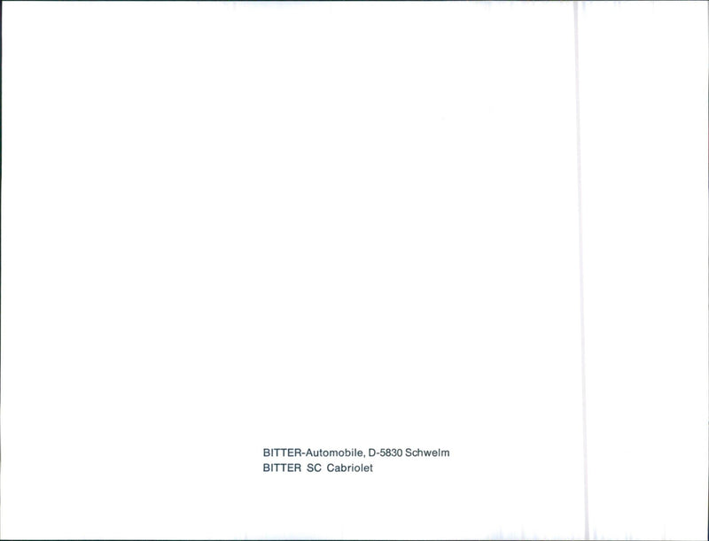 1985 Bitter (Automobile) SC Cabriolet - Vintage Photograph