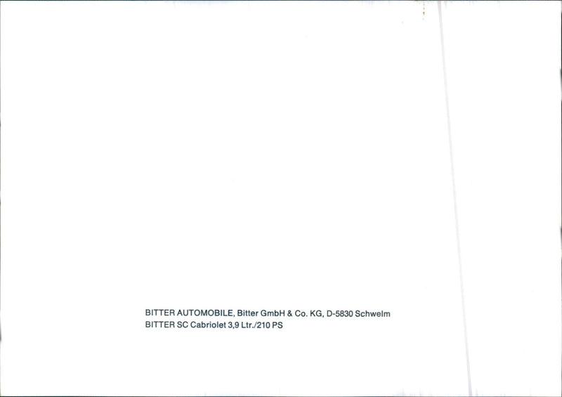 1985 Bitter (Automobile) SC Cabriolet - Vintage Photograph
