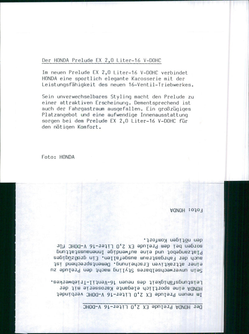 The HONDA - Vintage Photograph