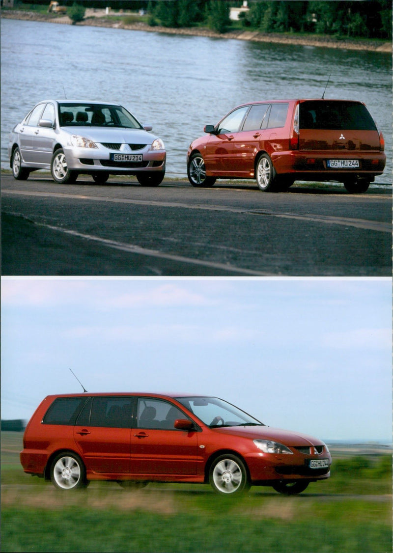 Mitsubishi Lancer sedan and Lancer station wagon - Vintage Photograph