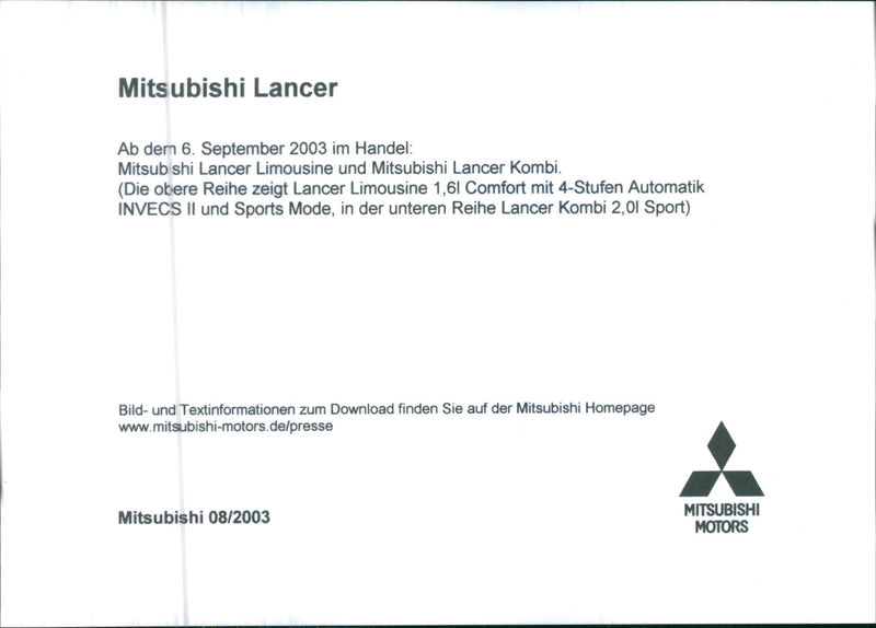 Mitsubishi Lancer sedan and Lancer station wagon - Vintage Photograph