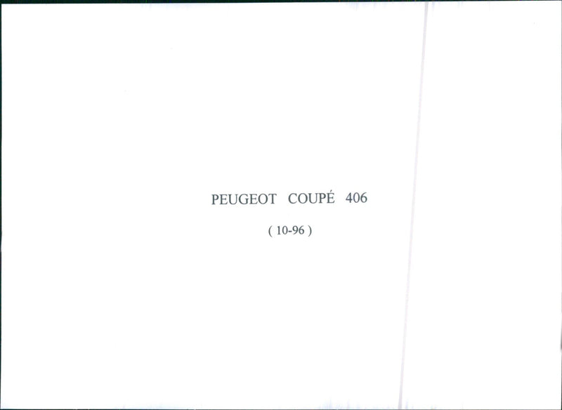 Peugeot Coupe 406 - Vintage Photograph