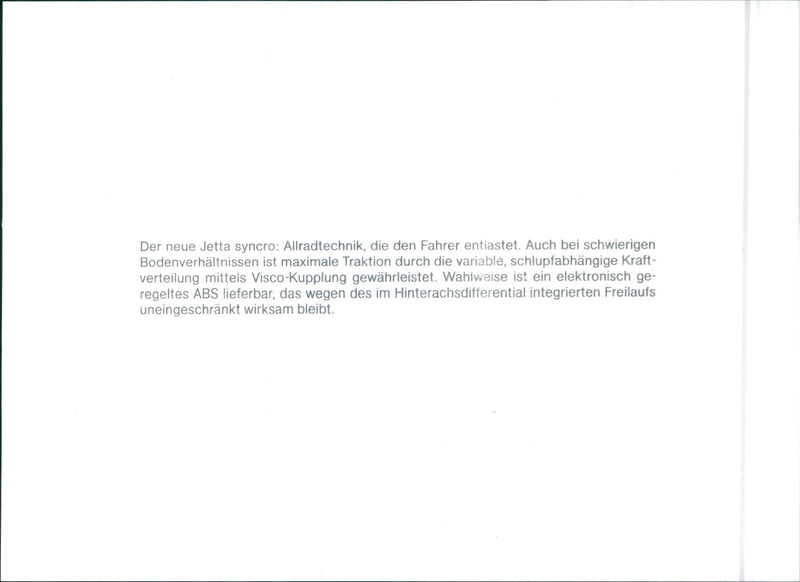 VW Jetta syncro - Vintage Photograph