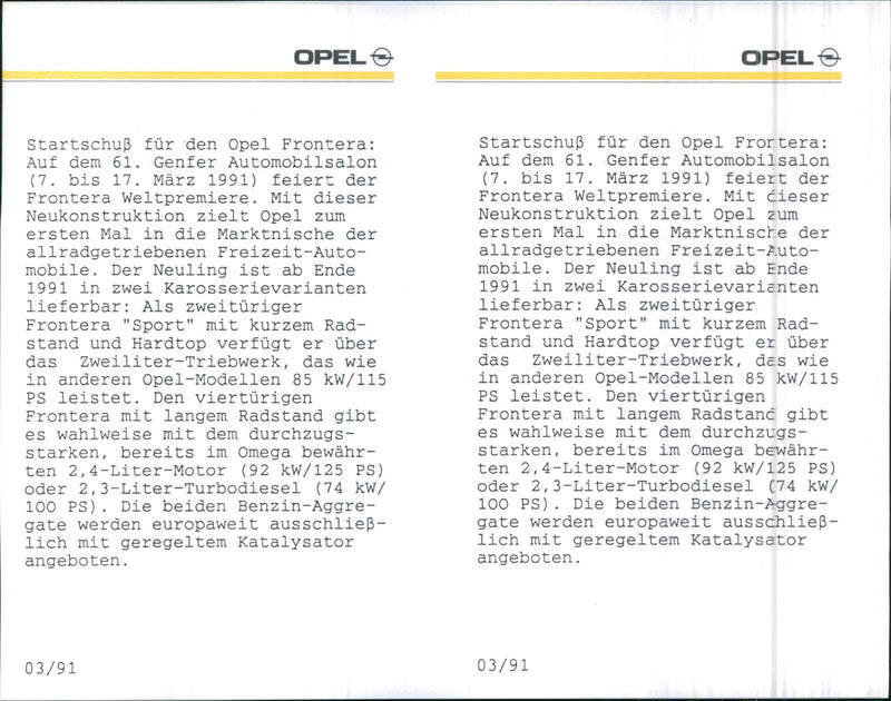 Opel Frontera - Vintage Photograph