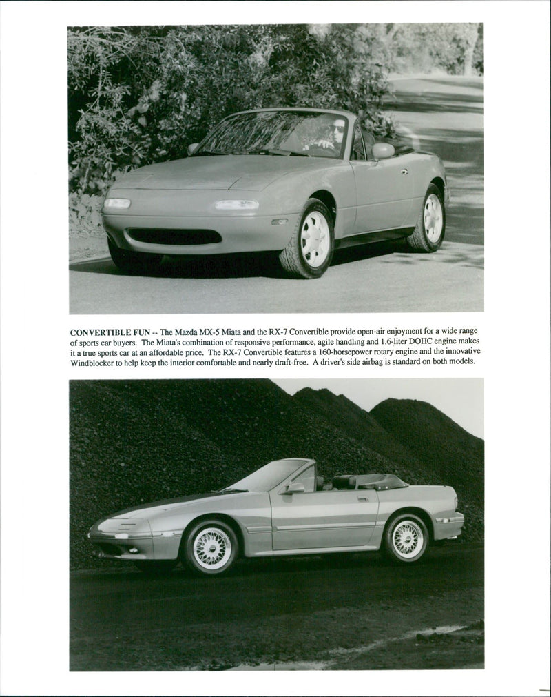 1990 Mazda MX-5 Miata and the RX-7 - Vintage Photograph
