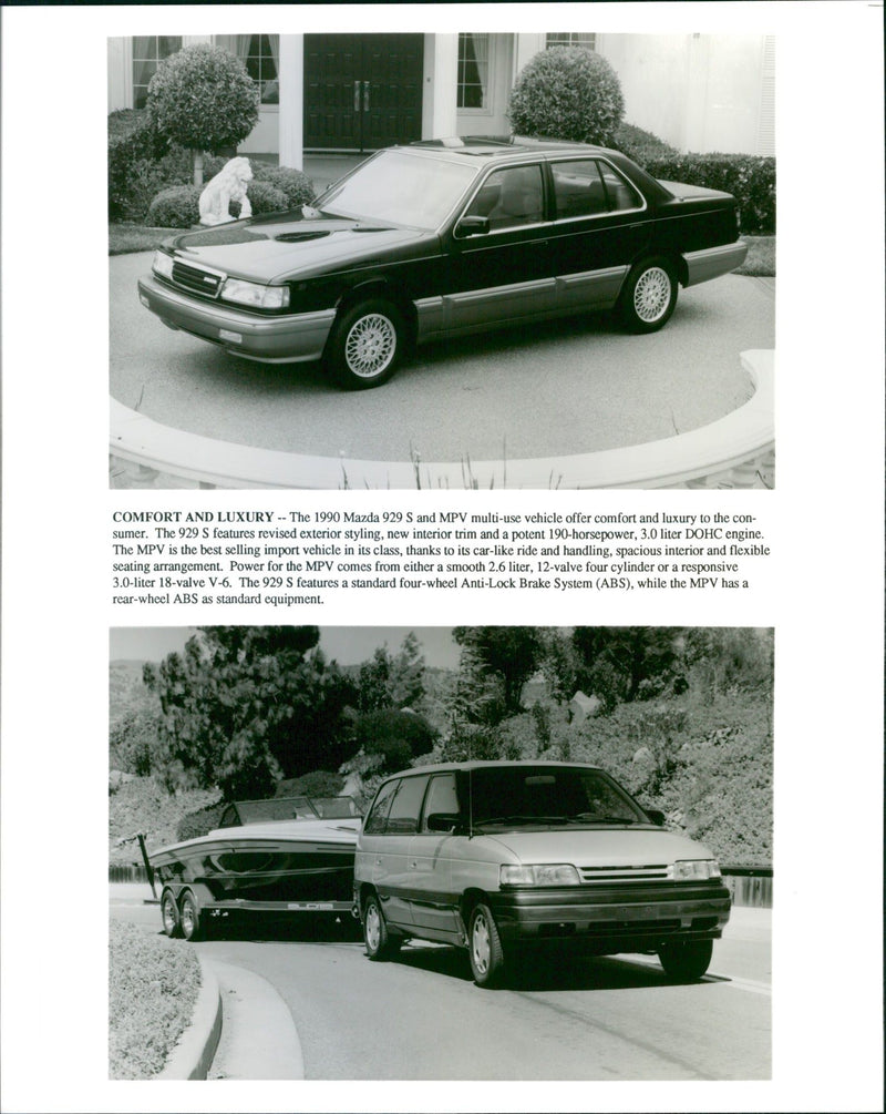 1990 Mazda 929 S and MPV - Vintage Photograph