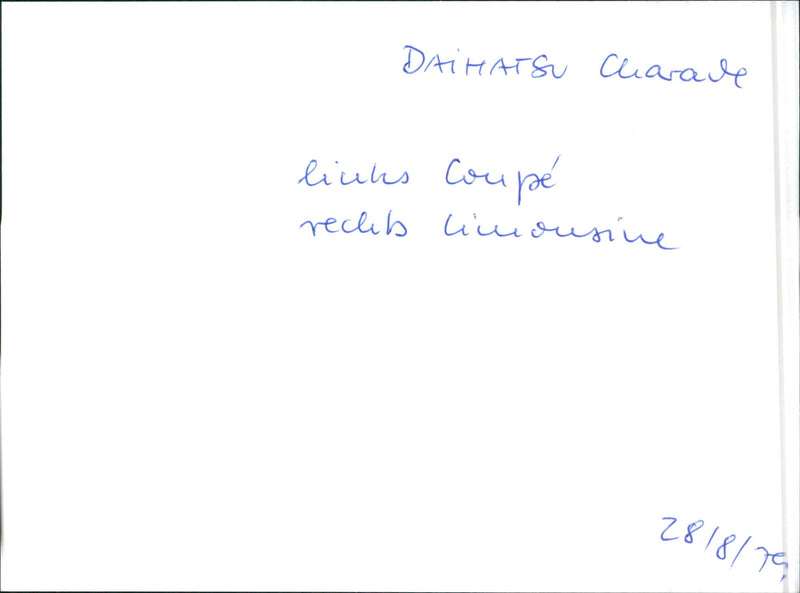 Daihatsu Charade - Vintage Photograph