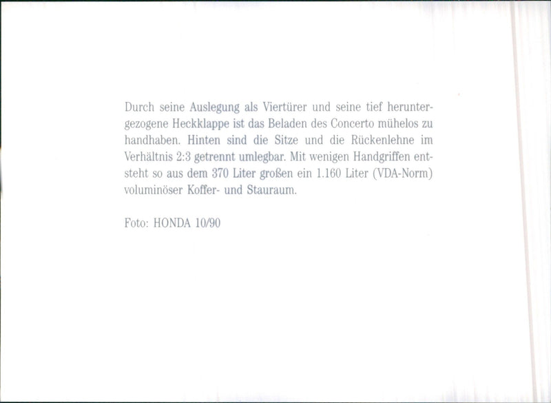 1990 Honda Concerto - Vintage Photograph