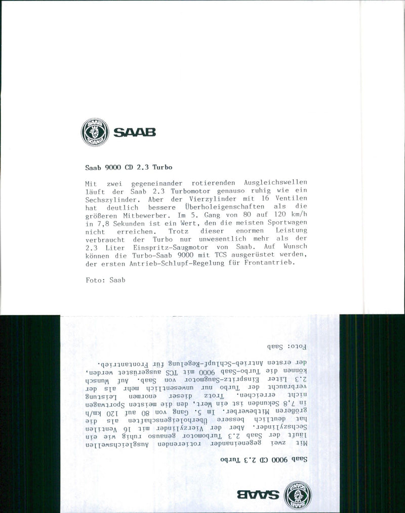 1991 Saab 9000 CD 2.3 Turbo - Vintage Photograph