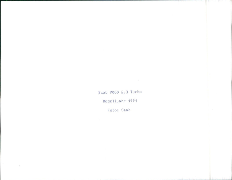 1991 Saab 9000 2.3 Turbo - Vintage Photograph