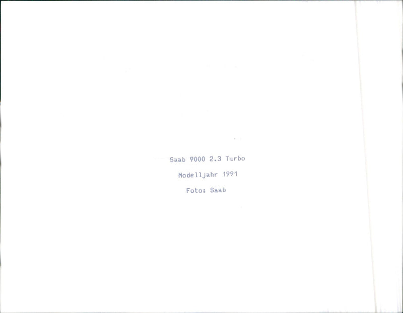 1991 Saab 9000 2.3 Turbo - Vintage Photograph