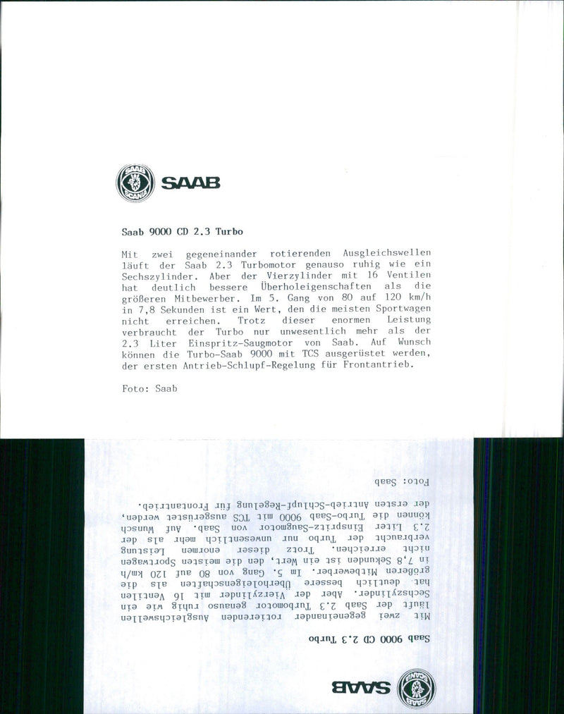 1991 Saab 9000 CD 2.3 Turbo - Vintage Photograph