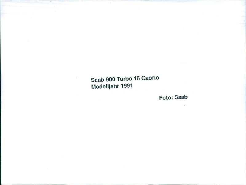 1991 Saab 900 Turbo 16 Cabrio - Vintage Photograph