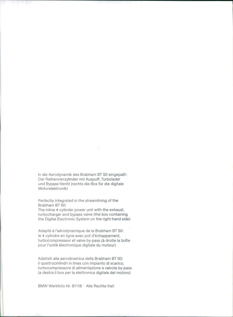 Brabham BT50 - Vintage Photograph