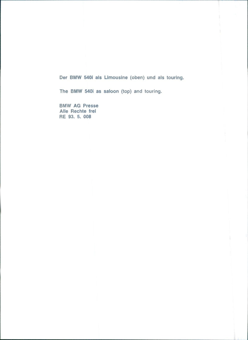 BMW 540i - Vintage Photograph