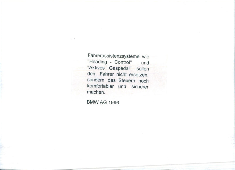1996  BMW AG - Vintage Photograph