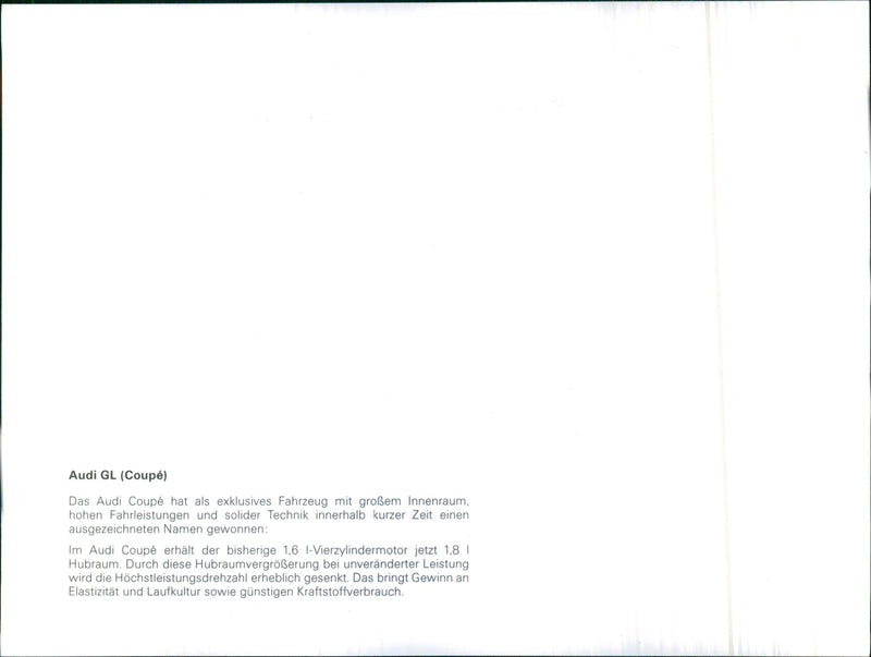 Audi GL (Coupé) - Vintage Photograph