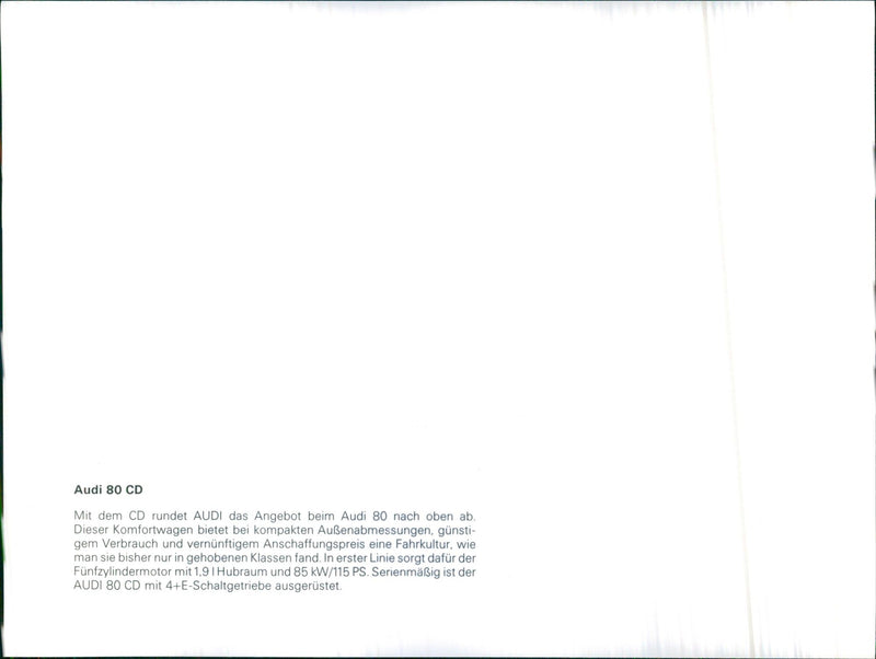 Audi 80 CD - Vintage Photograph