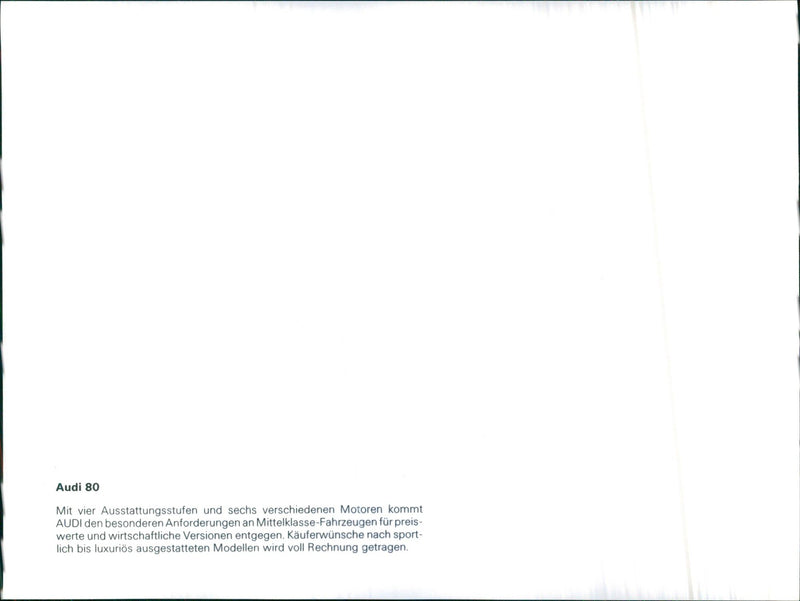 Audi 80 - Vintage Photograph