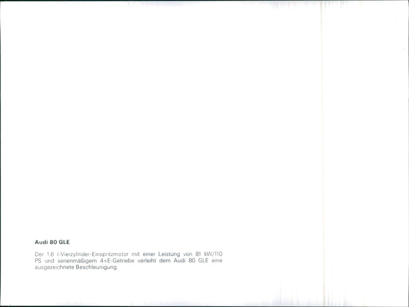 Audi 80 GLE - Vintage Photograph