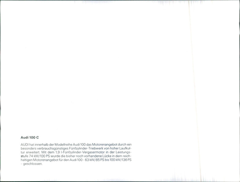 Audi 100 C - Vintage Photograph