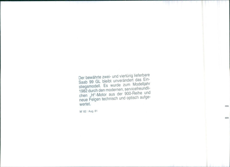 1981 Saab 99 GL - Vintage Photograph