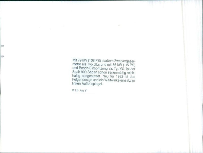 1981 Saab 900 Sedan - Vintage Photograph